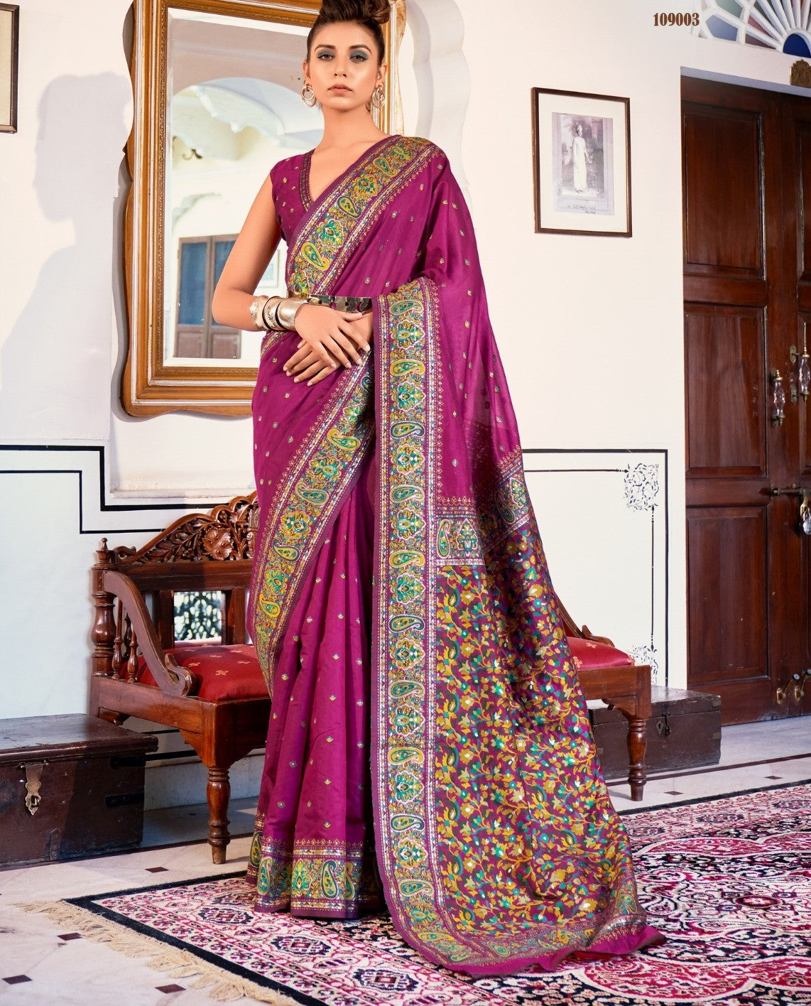 Buy Trending kalamkari silk saree Online for Party and Fastive dvz0003584