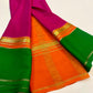 Pure Mysore Silk Saree | 3D Contrast Border | 100 Grams
