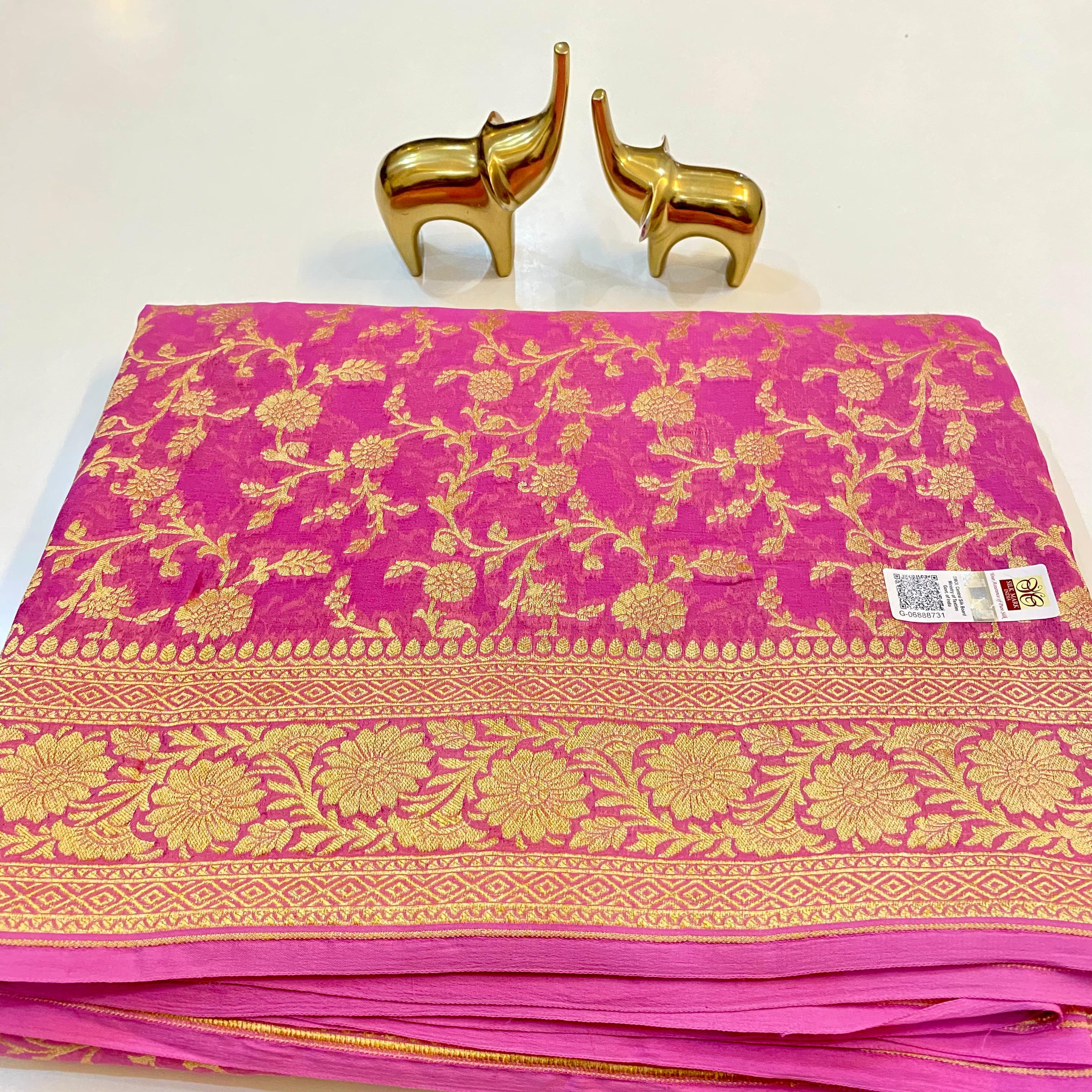 Burgundy Khaddi Chiffon Banarasi Handloom Saree - Aura Benaras