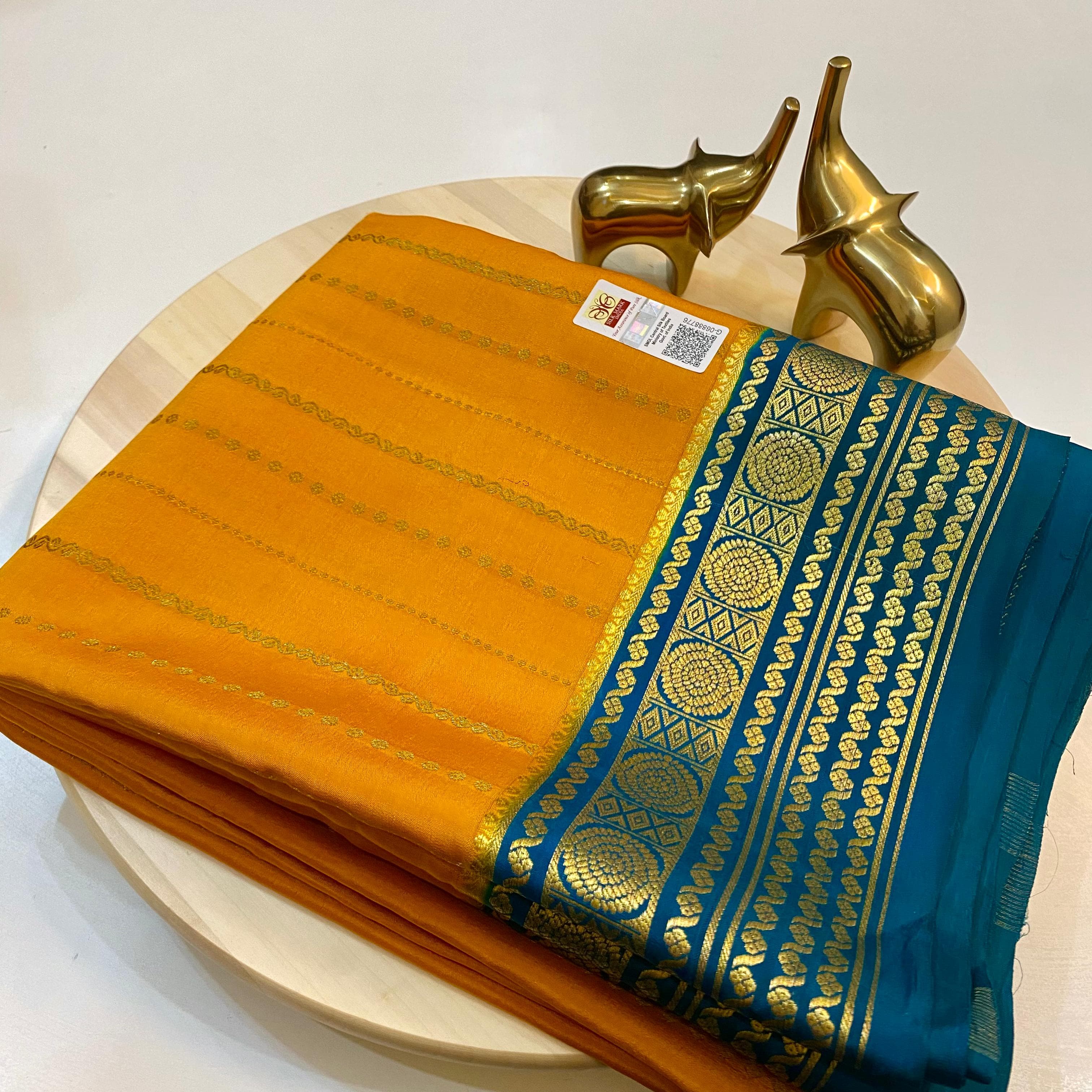 Blue Mysore Crepe Silk Saree at Best Price in Ahmedabad | Nalli Silk Sarees