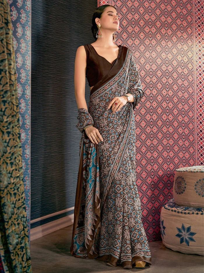 Buy Black Sarees for Women by MRINALIKA FASHION Online | Ajio.com