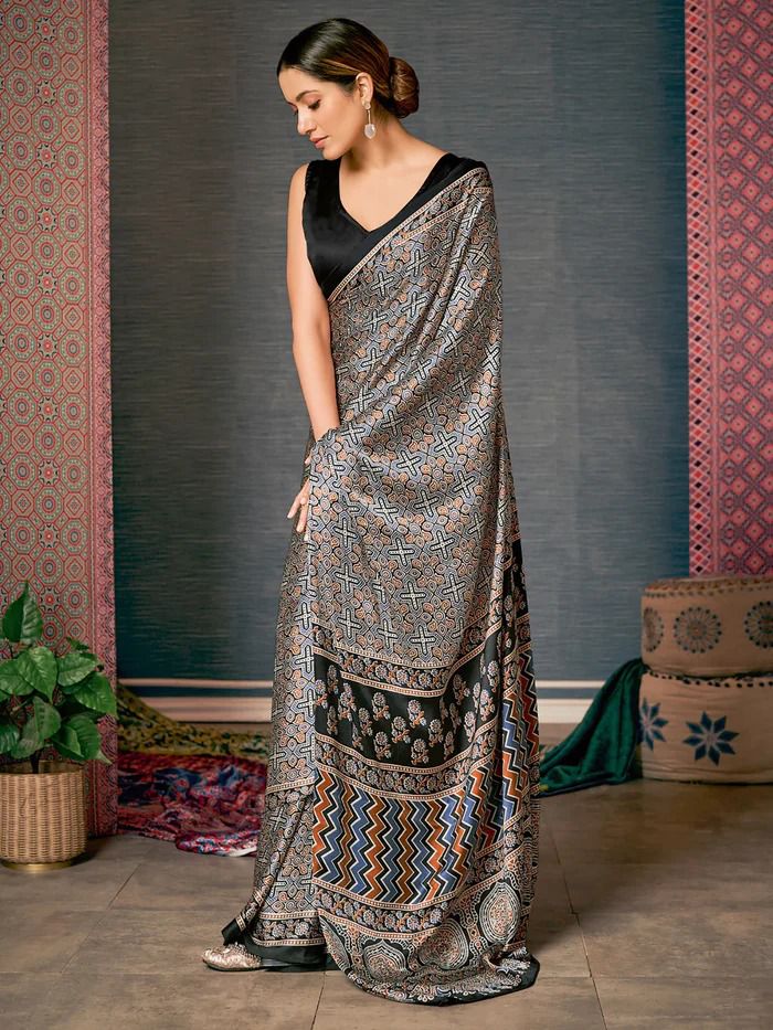 ajrakh modal silk fabric - Bandhani - Bandhani