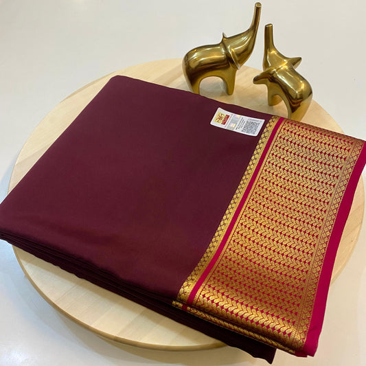 Pure Mysore Silk Saree | 120 grams | Silk Certification