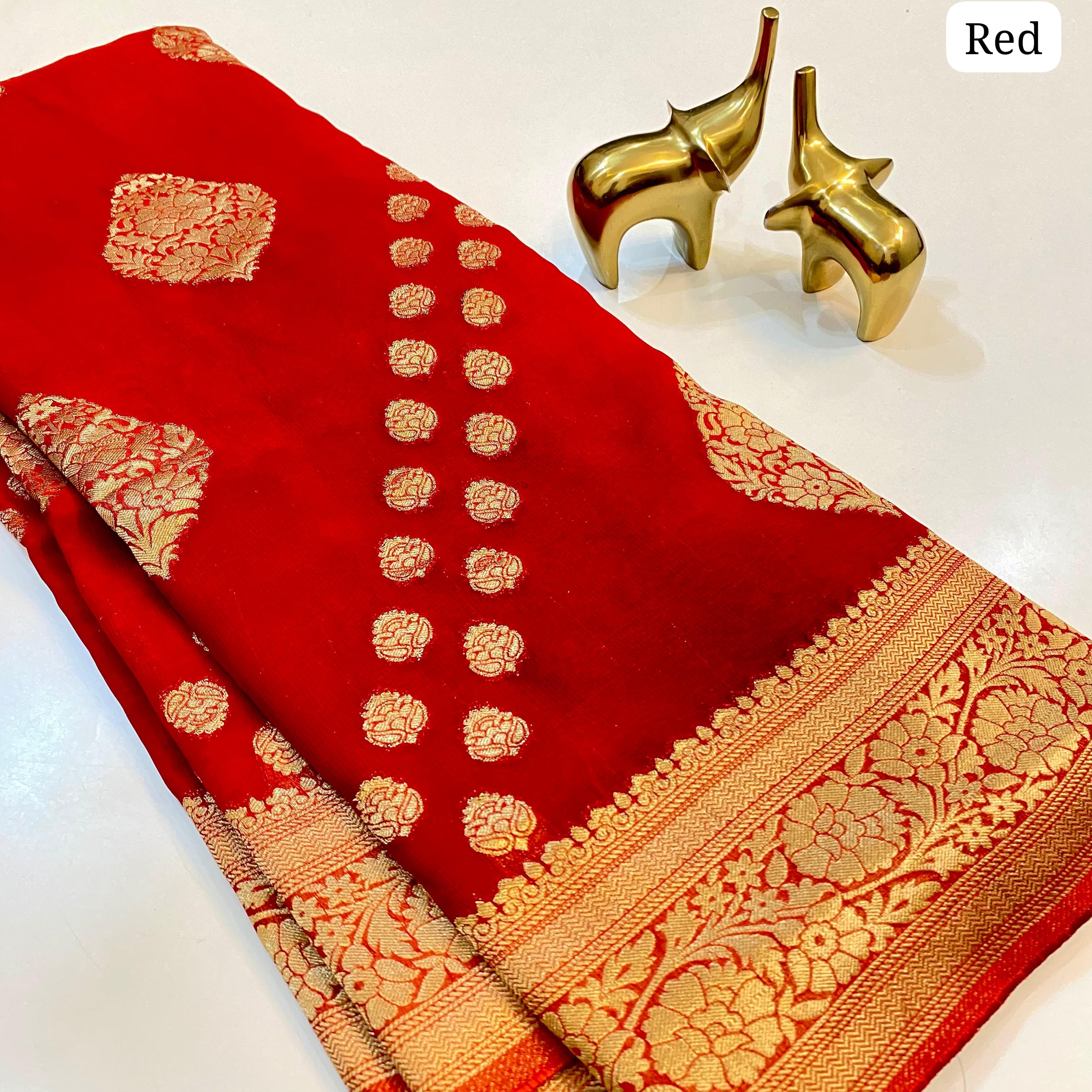 Buy Kathana Fancy Banaras Gaddi Georgette Zari Work Saree for Wedding -  Online The Chennai Silks