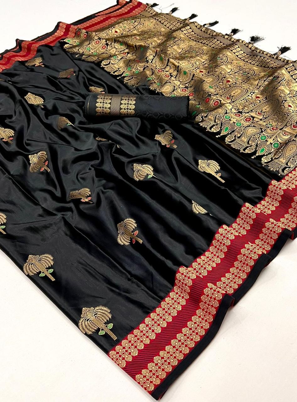 Pure Satin Silk Saree | Chaap Weaving