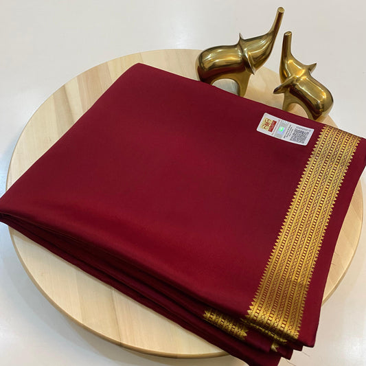 Pure Mysore Silk Saree | 100 Grams Thickness | Line Pallu