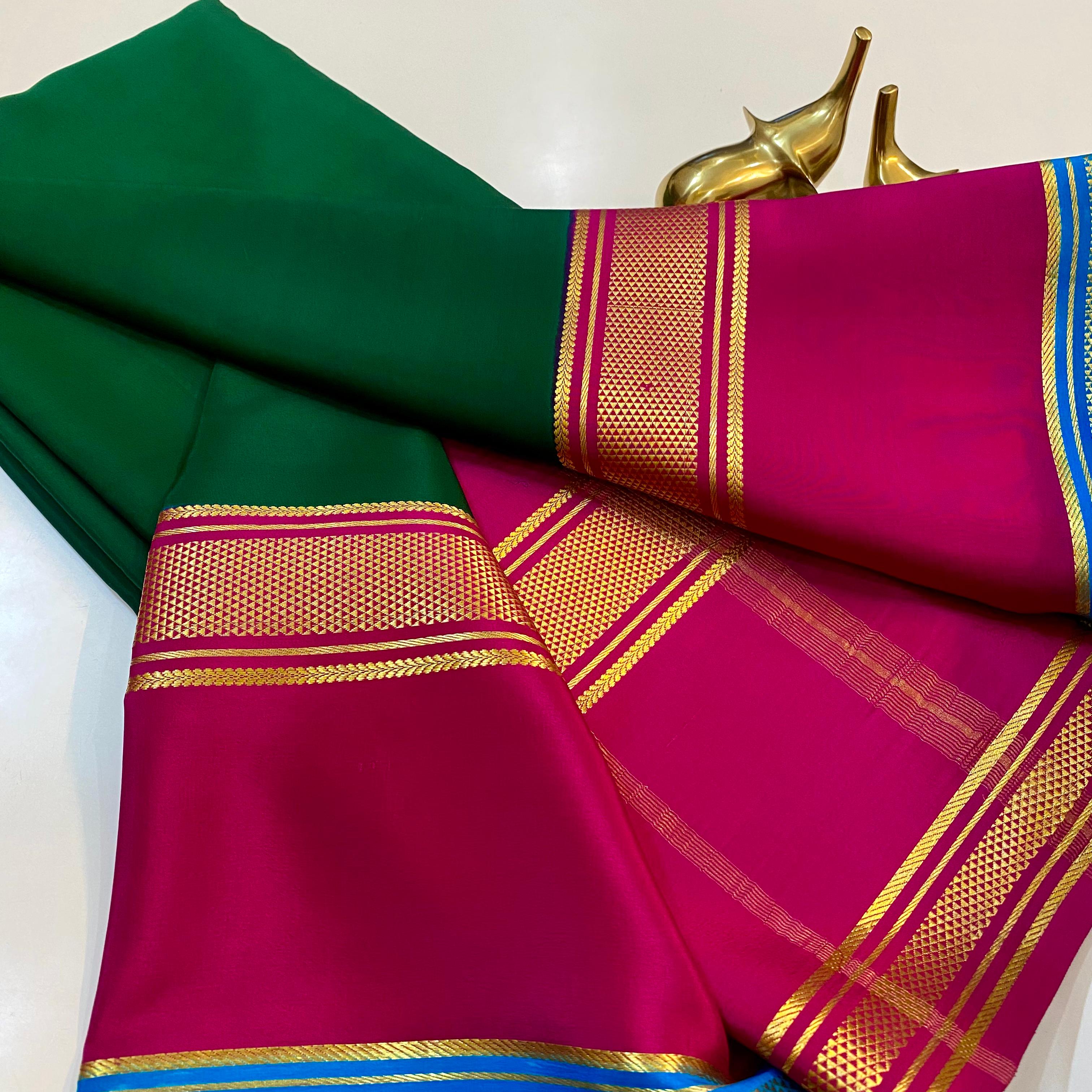 Order Beautiful Pure Mysore Silk Saree Online From charvi ethnic  store,netrang