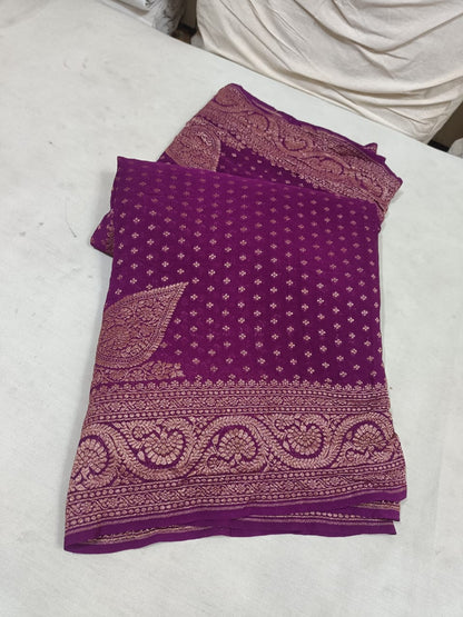 Banarasi Khaddi  Chiffon Saree