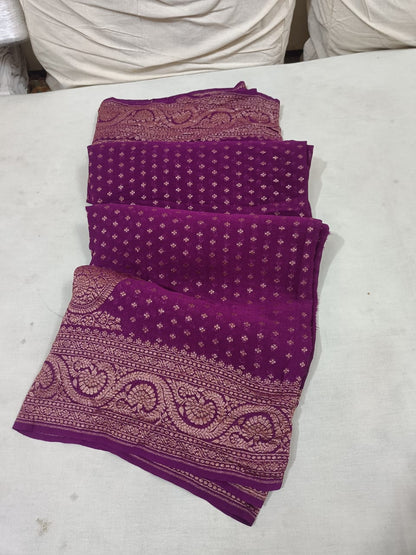 Banarasi Khaddi Chiffon Saree