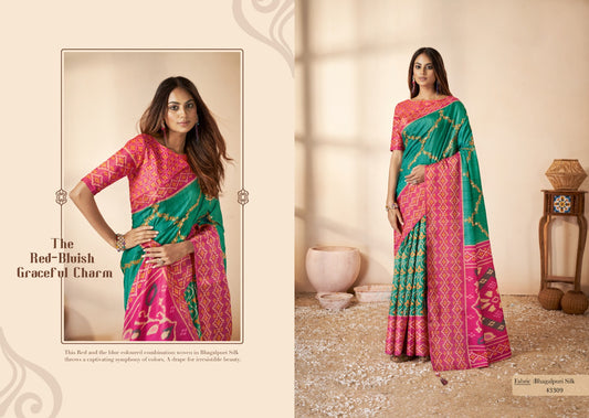 Gajji silk Saree | Bandhani print