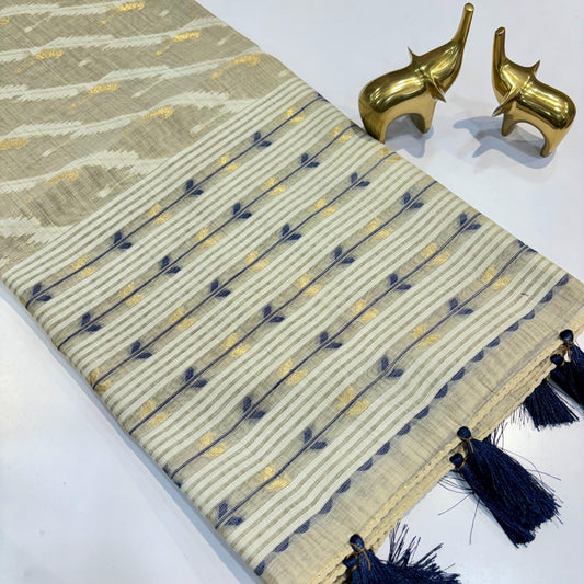 Khadi Linen Silk Saree