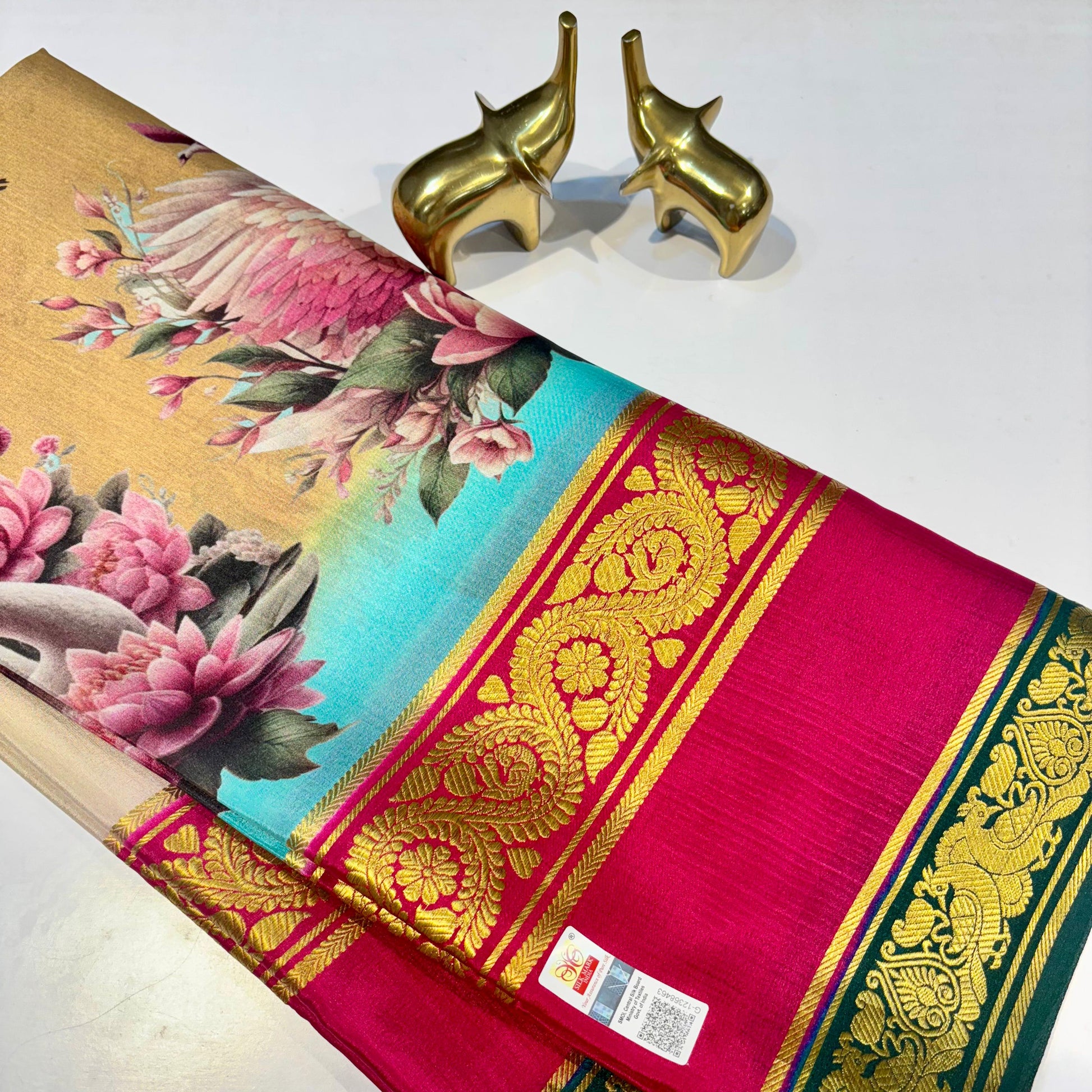 3D Printed Pure Mysore silk saree