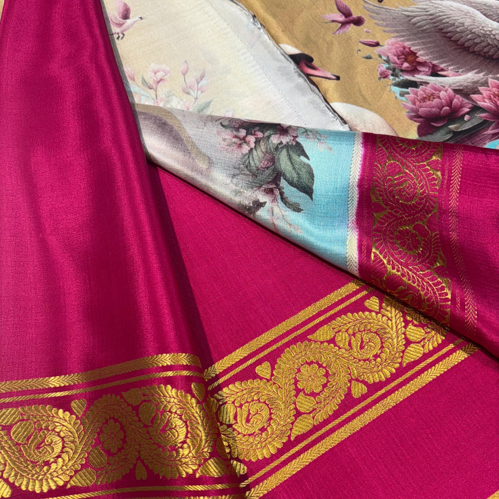 3D Printed Pure Mysore silk saree