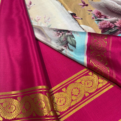 3D Printed Pure Mysore silk saree