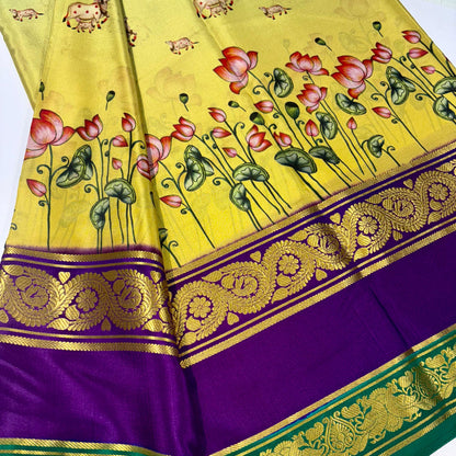 3D Printed Pure Mysore silk saree