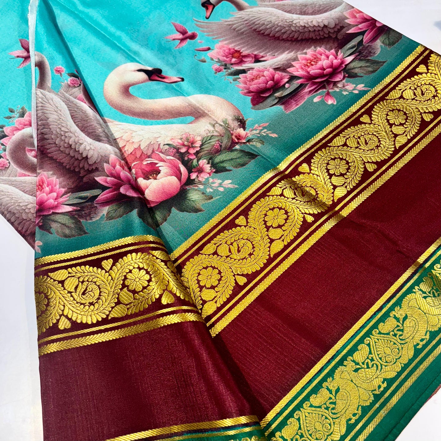 3D Printed Pure Mysore silk saree