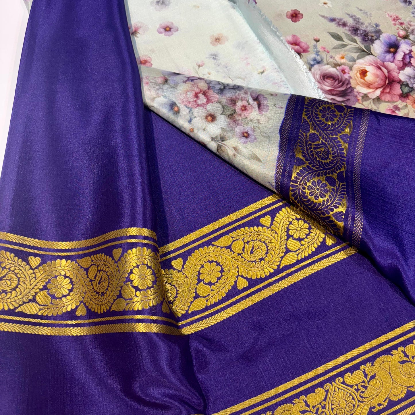 3D Printed Pure Mysore silk saree