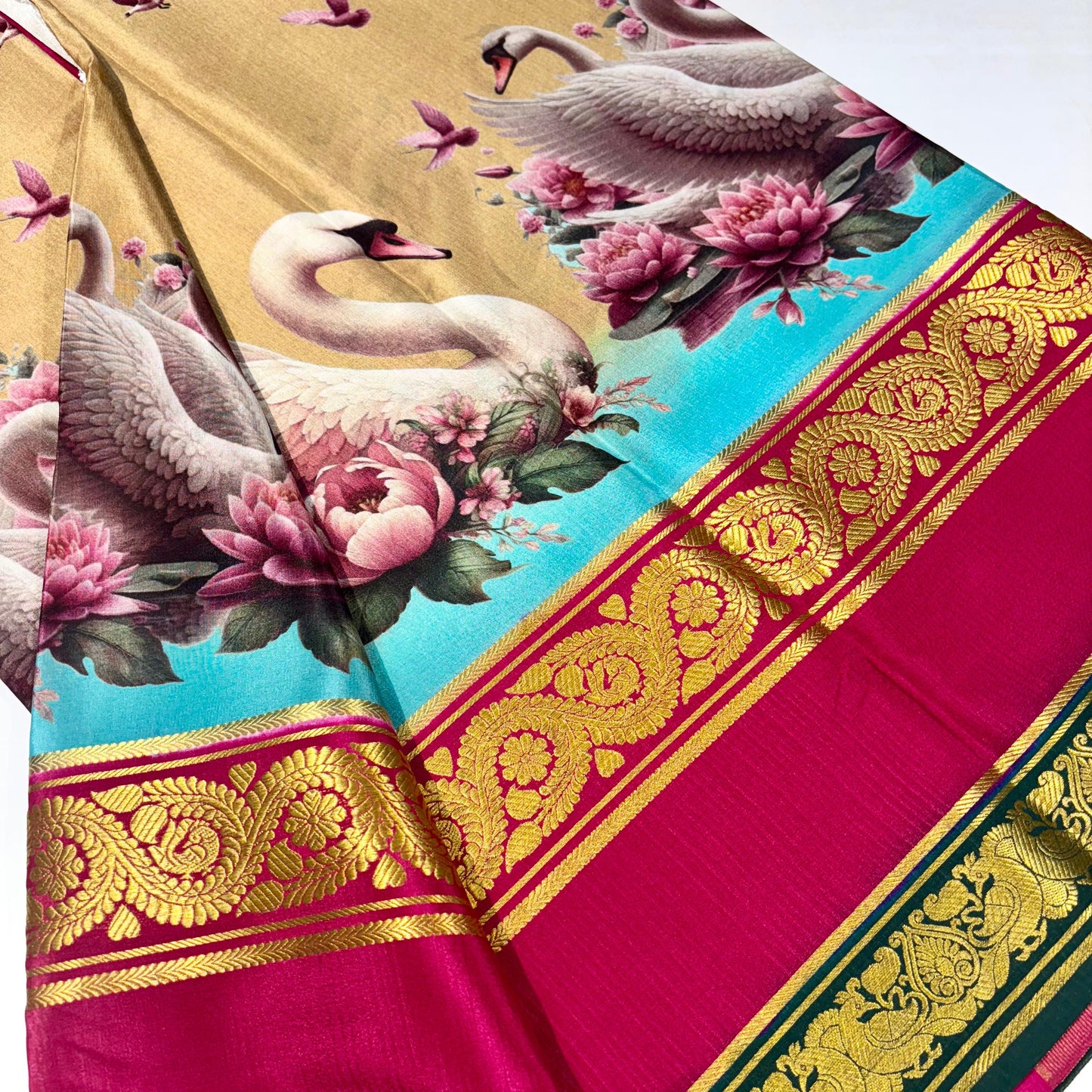 3D Printed Pure Mysore silk saree