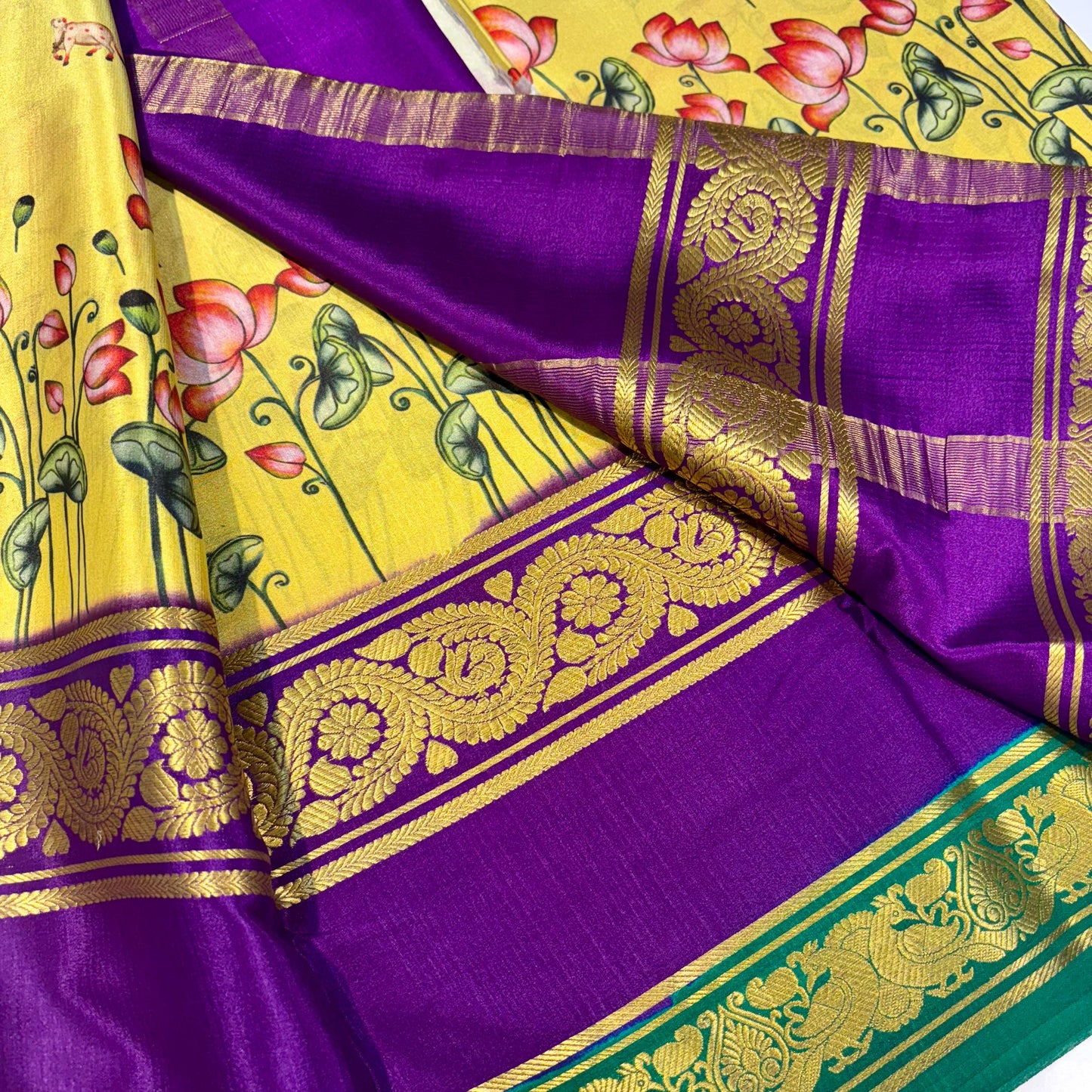 3D Printed Pure Mysore silk saree