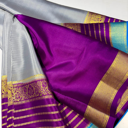 3D Contrast Mysore Silk Saree