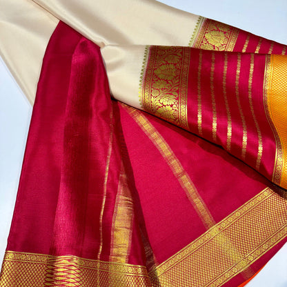 3D Contrast Mysore Silk Saree