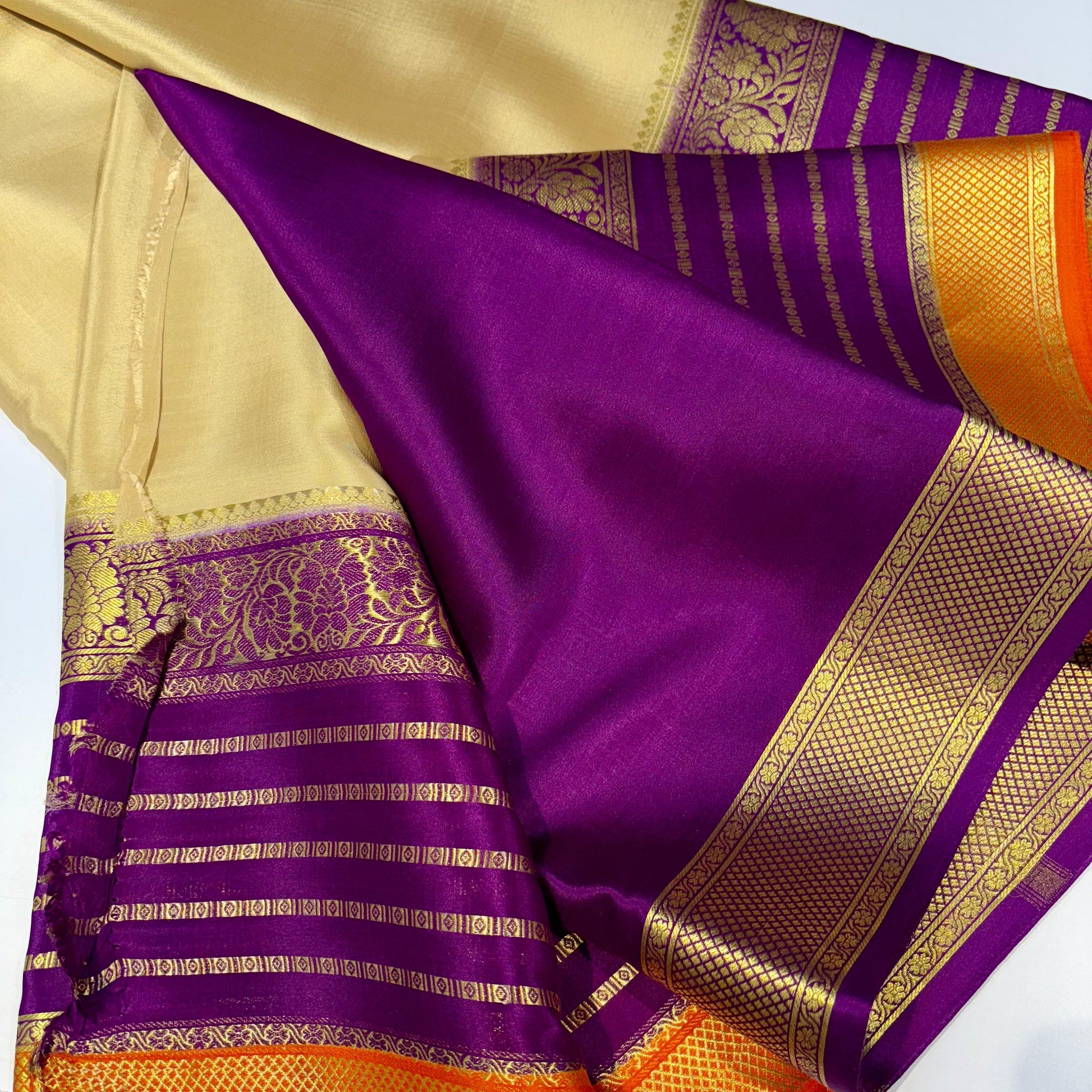 3D Contrast Mysore Silk Saree