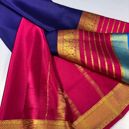 3D Contrast Mysore Silk Saree