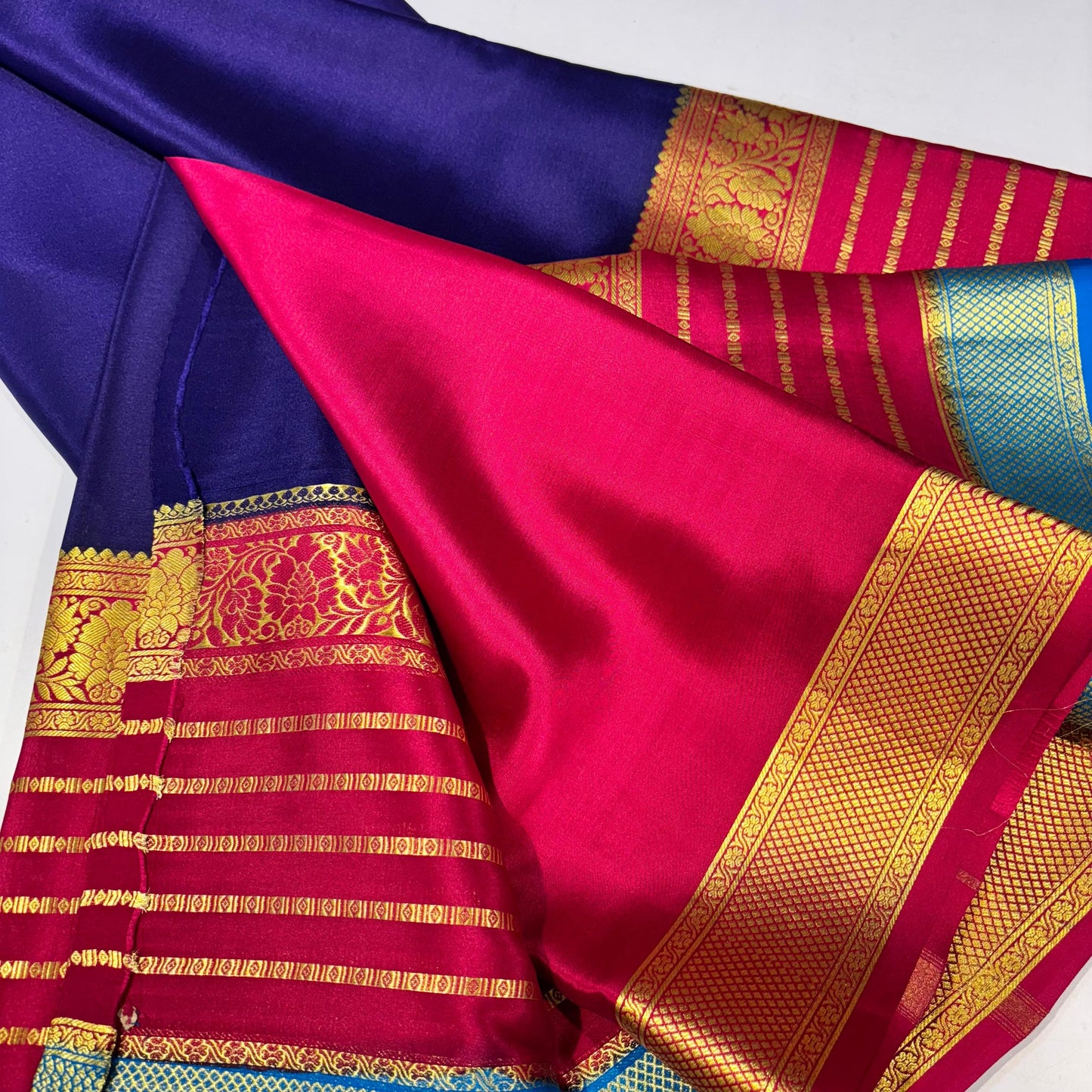 3D Contrast Mysore Silk Saree