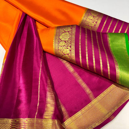 3D Contrast Mysore Silk Saree