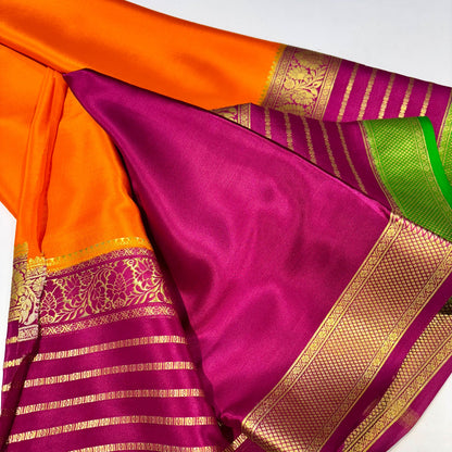 3D Contrast Mysore Silk Saree