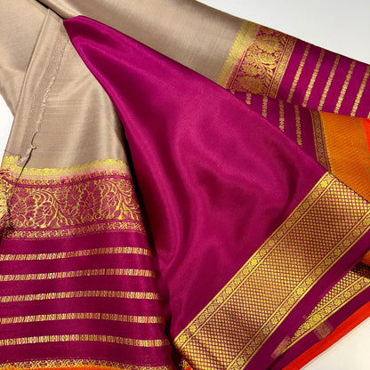 3D Contrast Mysore Silk Saree