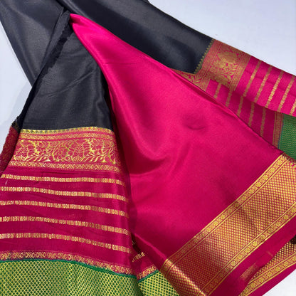 3D Contrast Mysore Silk Saree