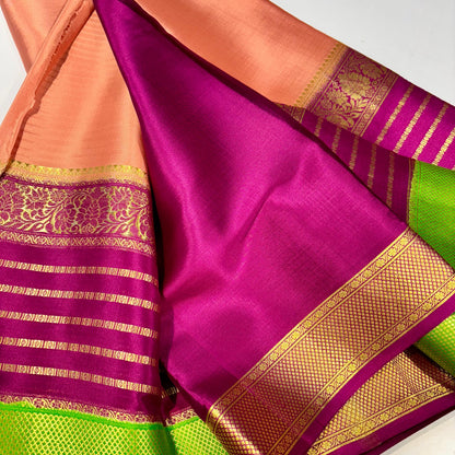 3D Contrast Mysore Silk Saree