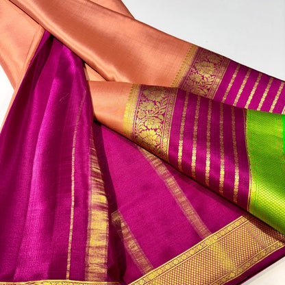 3D Contrast Mysore Silk Saree