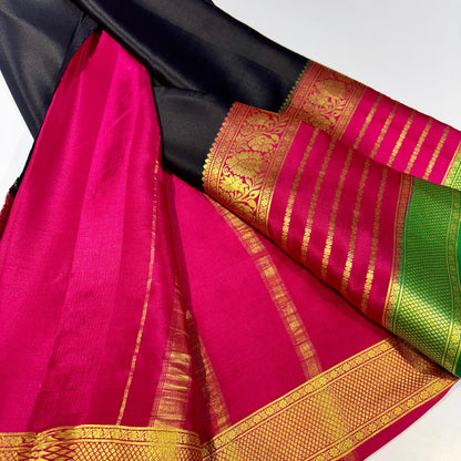 3D Contrast Mysore Silk Saree