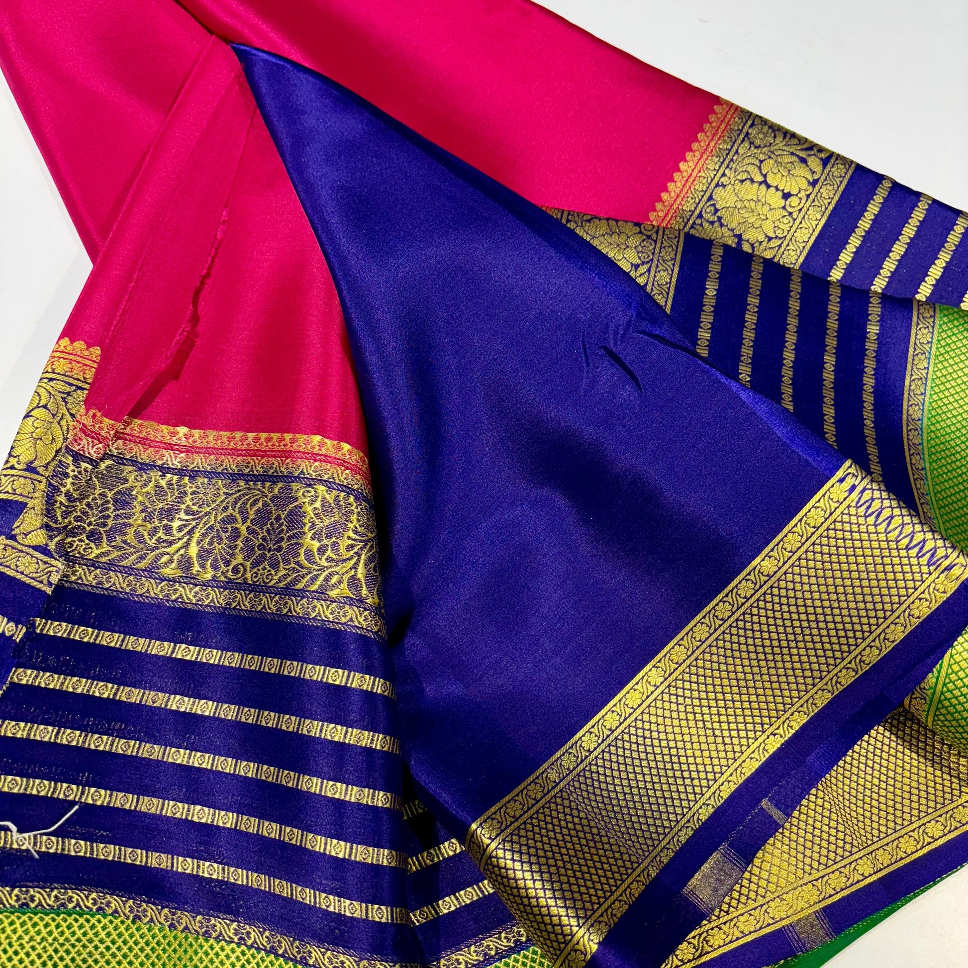 3D Contrast Mysore Silk Saree