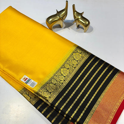 3D Contrast Mysore Silk Saree