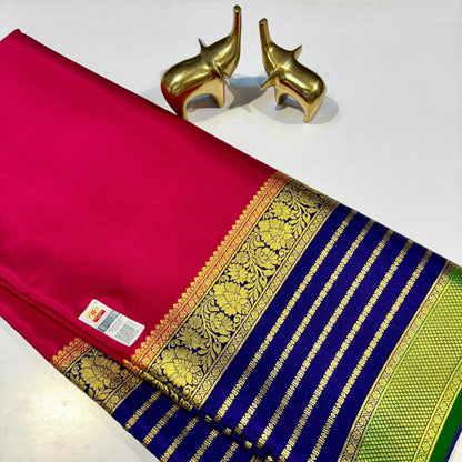 3D Contrast Mysore Silk Saree