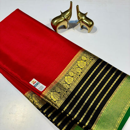 3D Contrast Mysore Silk Saree