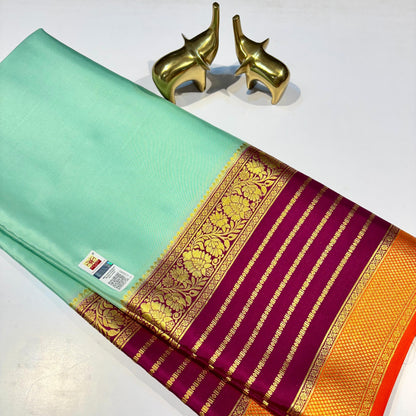 3D Contrast Mysore Silk Saree