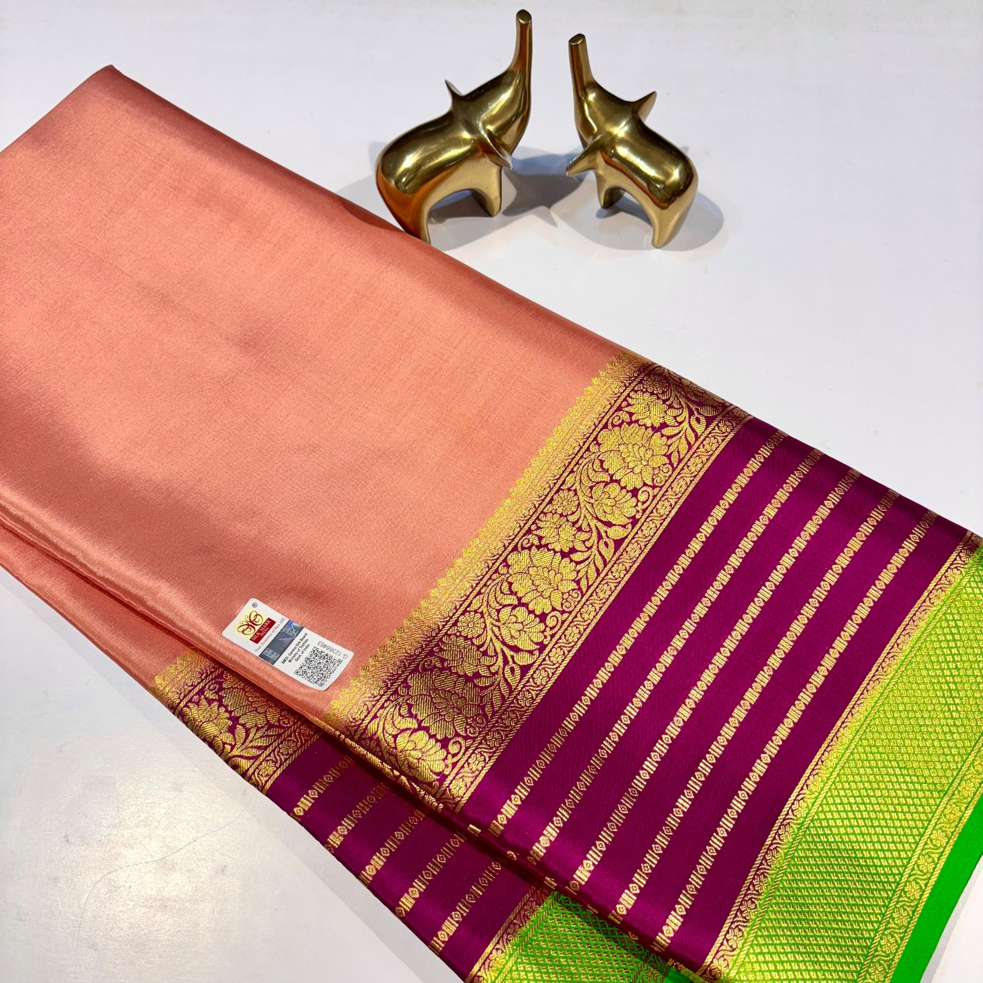 3D Contrast Mysore Silk Saree