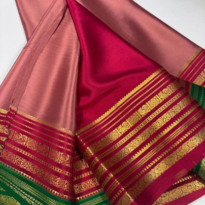 3D Contrast Pure Mysore Silk Saree