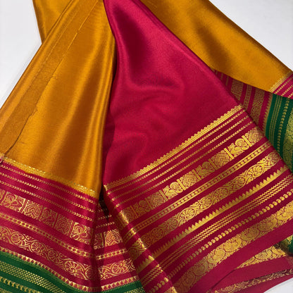 3D Contrast Pure Mysore Silk Saree