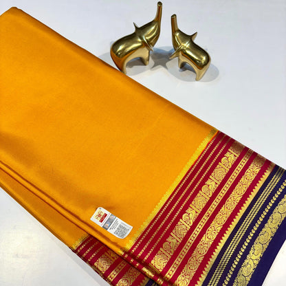 3D Contrast Pure Mysore Silk Saree