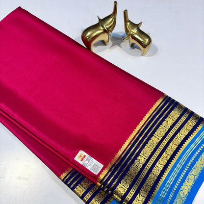 3D Contrast Pure Mysore Silk Saree