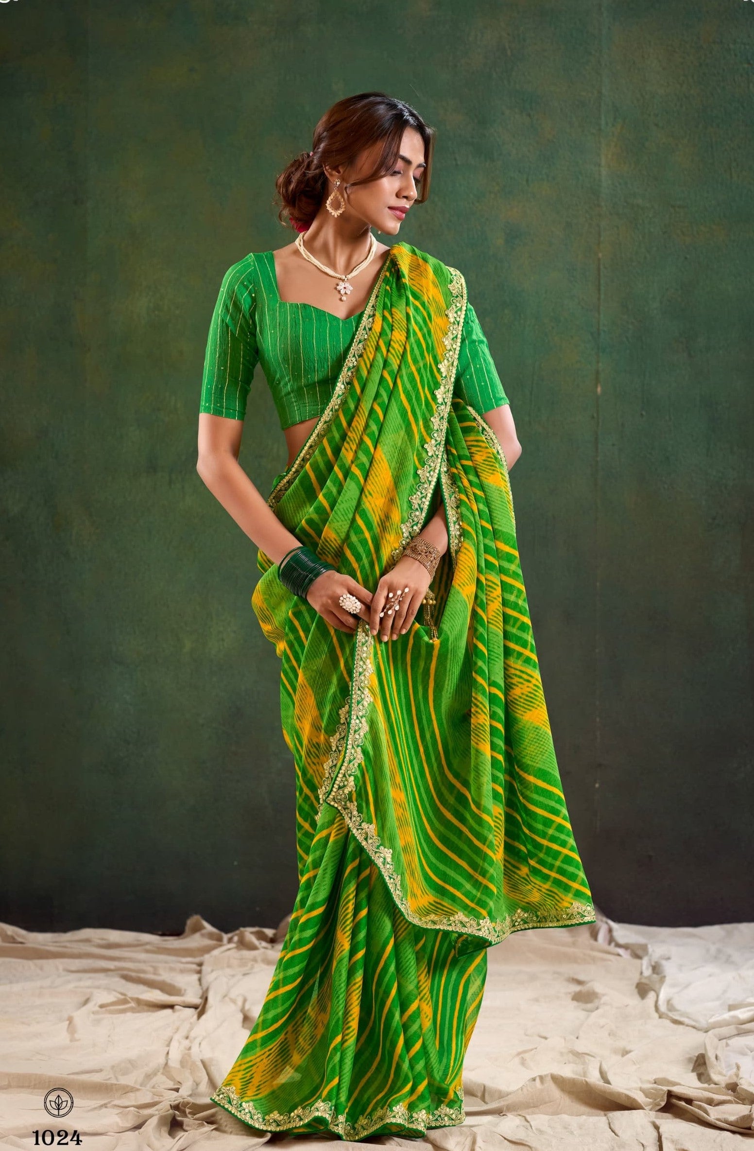 Pure Chiffon Lehariya Saree