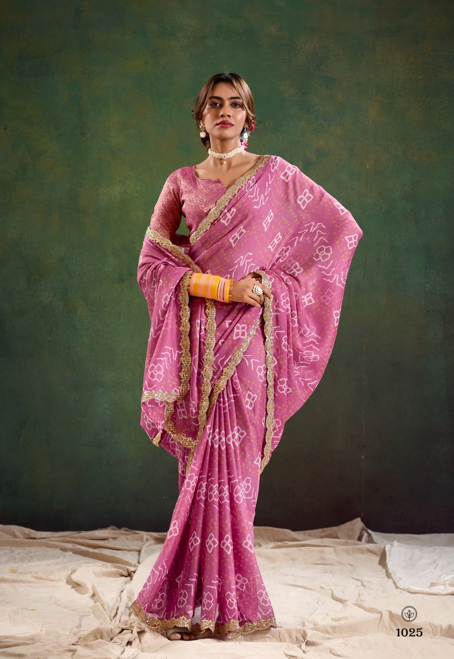 Pure Chiffon Lehariya Saree