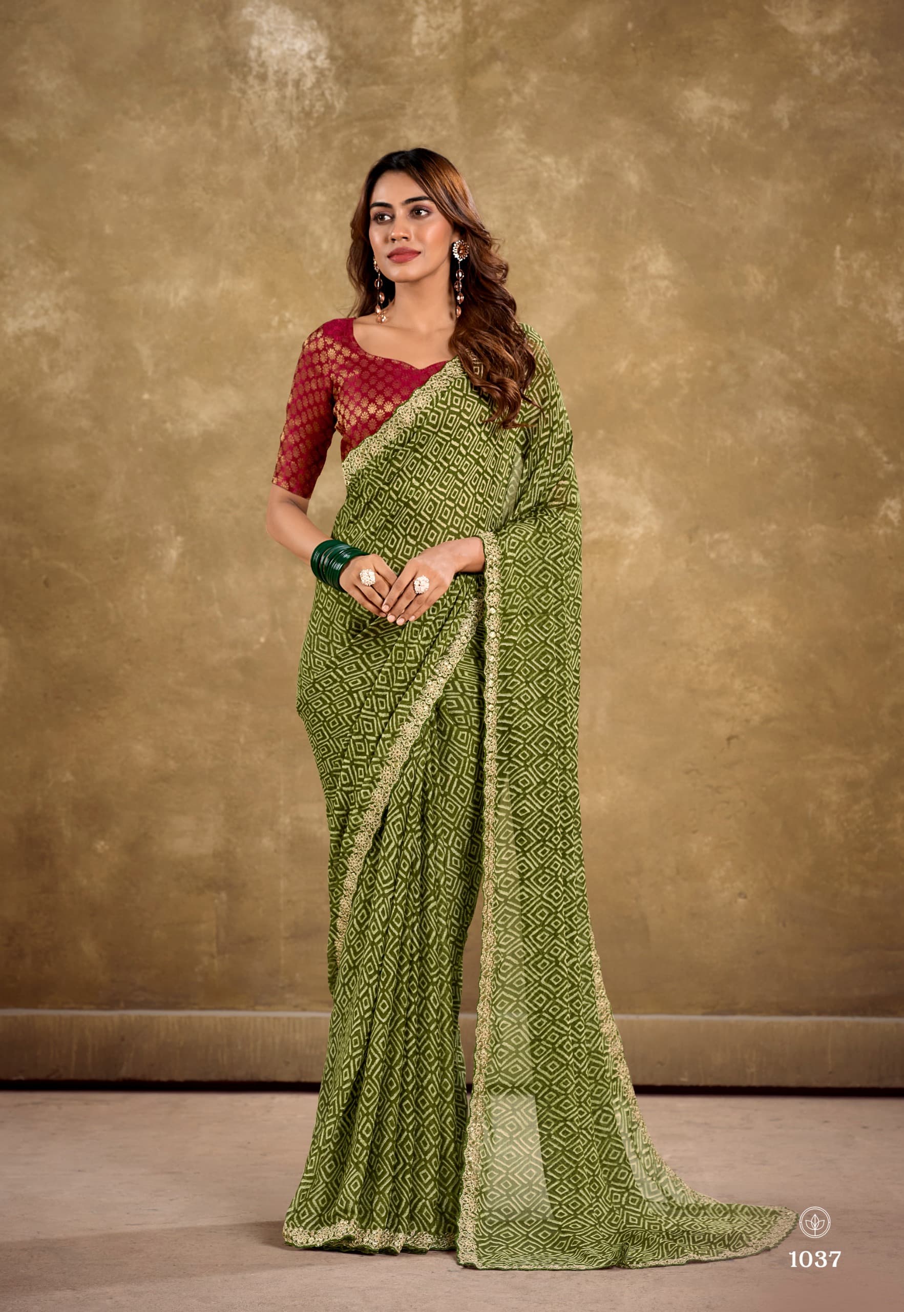 Pure Chiffon Lehariya Saree