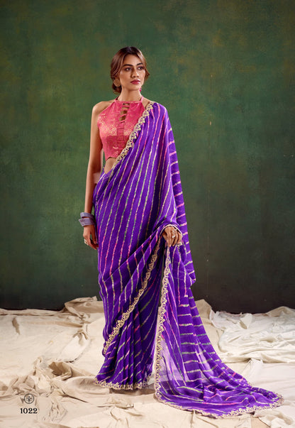 Pure Chiffon Lehariya Saree