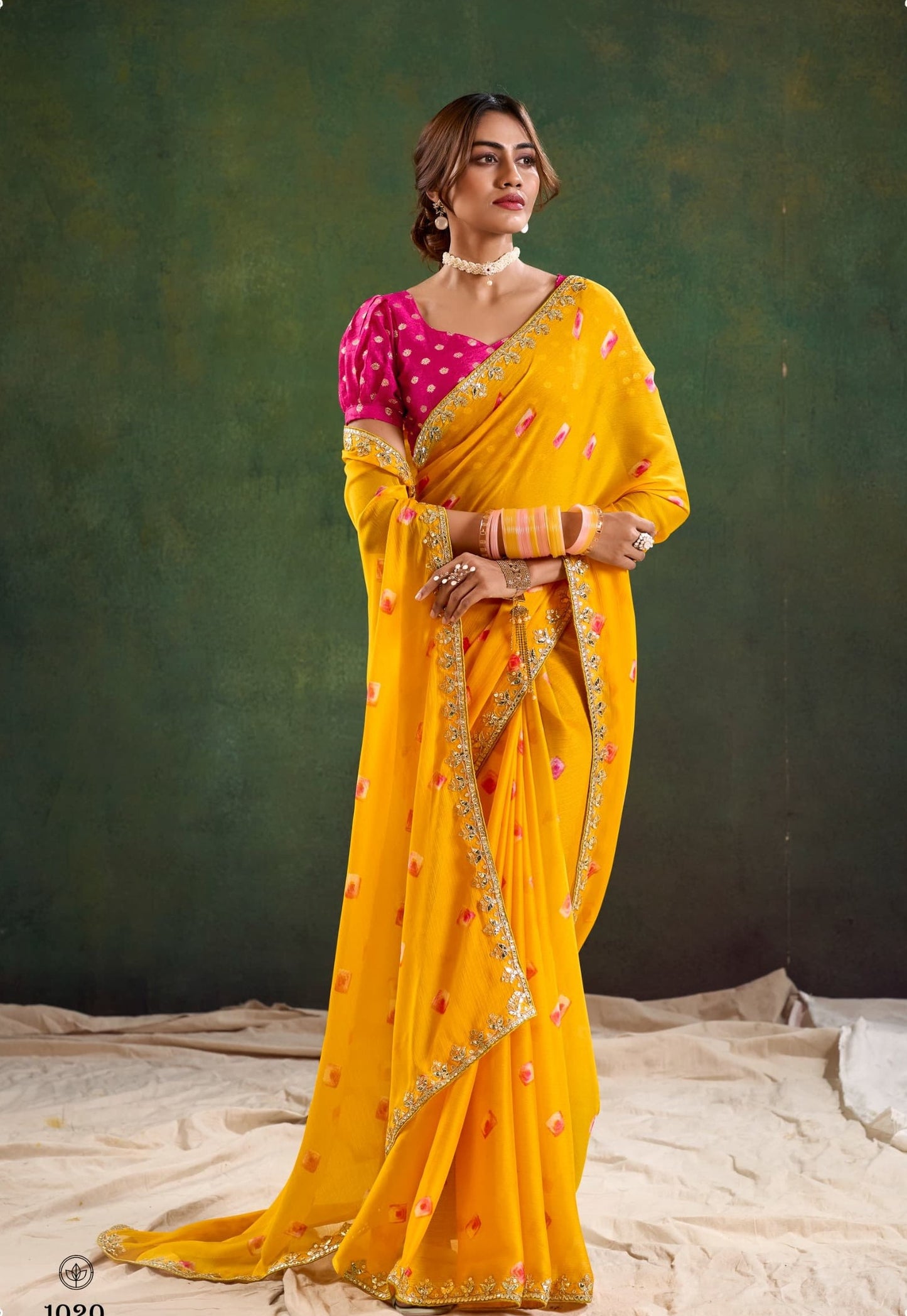 Pure Chiffon Lehariya Saree